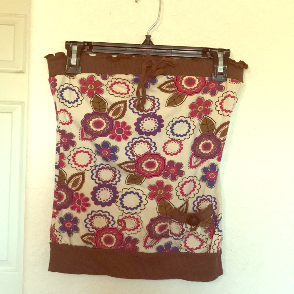 Strapless Floral Top